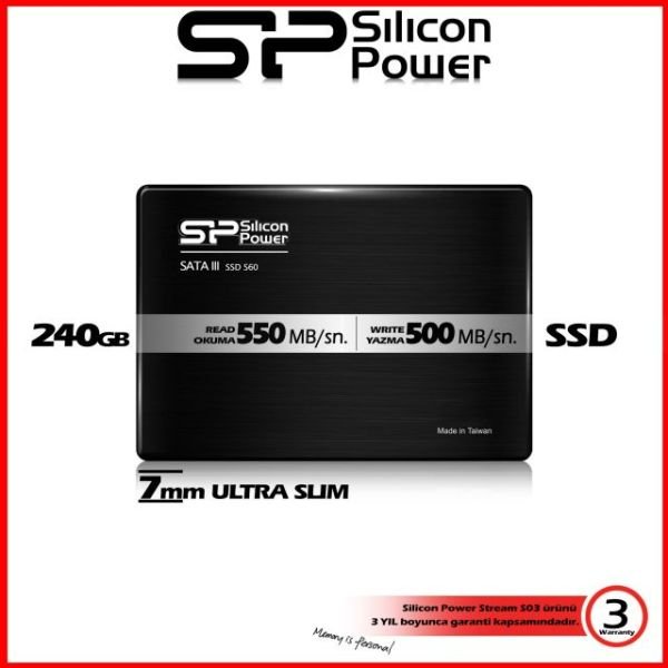 SP240GBSS3S60S25 SILICON POWER 240 GB SLIM S60 2.5'' SATA III SSD