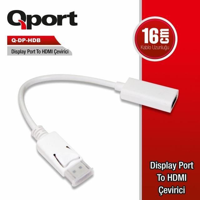 Q-DP-HDB Display Port To HDMI Çevirici