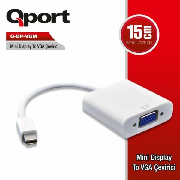 Q-DP-VGM Mini Display Port To VGA Çevirici Converter