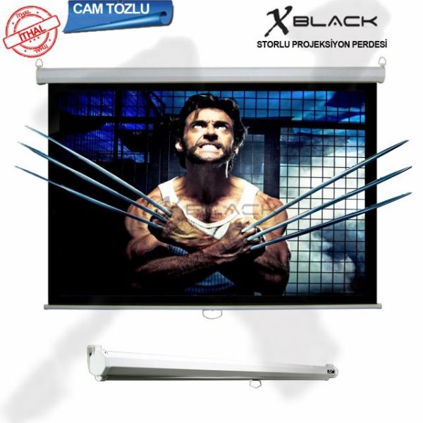 XGS-240 240x200 Pro Siyah Fonlu Cam Tozlu Storlu Projeksiyon Perdesi