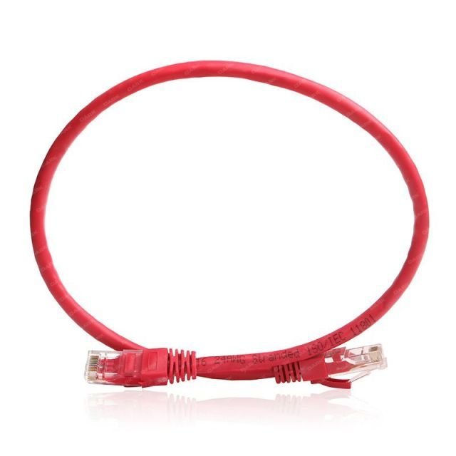 DK-CB-NT6U100R CAT6 1M UTP Awg 24/7 Bakır Kırmızı Patch Network Kablosu