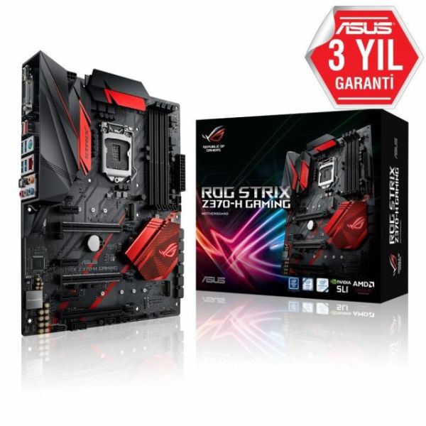 ROG-STRIX-Z370-H Intel Z370 1151 DDR4 4000MHz HDMI/DVI/DP Anakart