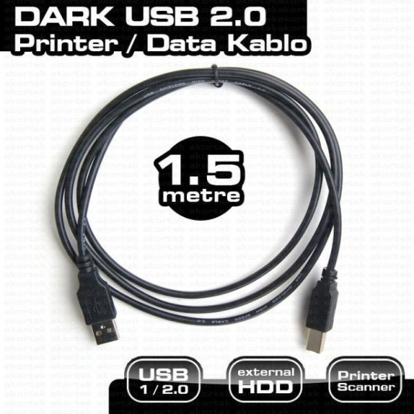 DK-CB-USB2PRNL150 1.5 Metre USB 2.0 Yazıcı Kablosu (Am-Bm)