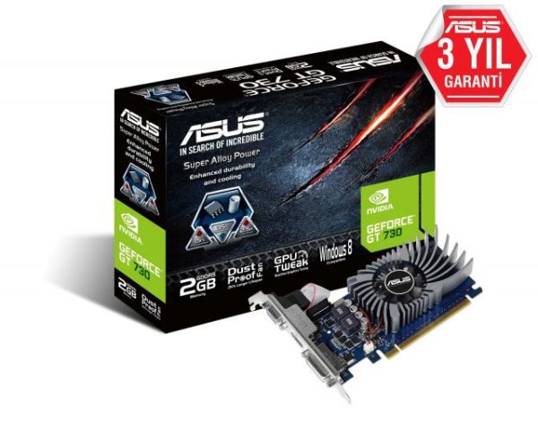 GT730-SL-2GD5-BRK GT730 2GB 64b GDDR5  HDMI-DVI-VGA Nvidia Ekran Kartı