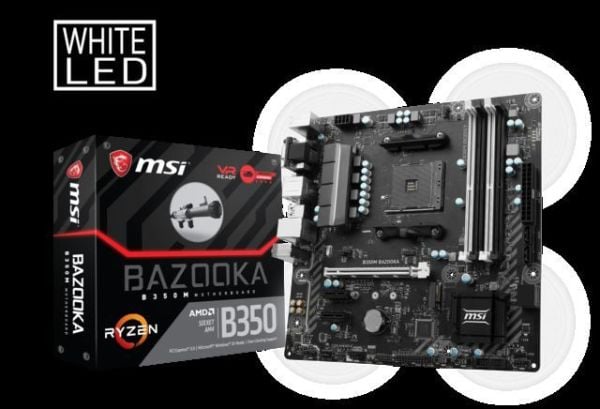 MSIB350MBAZOOKA AMD B350 AM4 DDR4 3200MHz HDMI/DVI Gaming Anakart