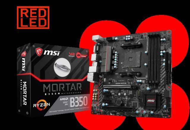 MSIB350MMORTAR AMD B350 AM4 DDR4 3200MHz DVI/HDMI/DP Gaming Anakart