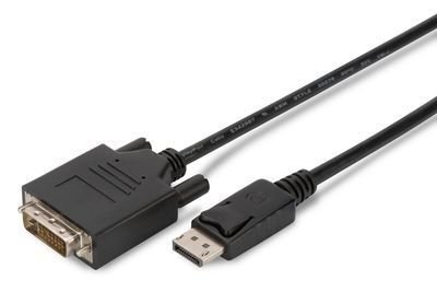 AK-340301-050-S DisplayPort Adap. Kab., DP - DVI (24+1) M/M, 5.0m, w/interlock, DP siyah