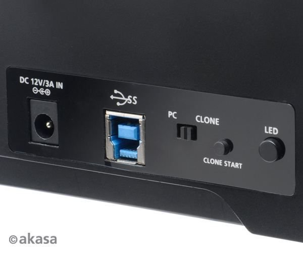 AK-DK06U3-BKEU Duodock 2S USB 3.0 ve Clone destekli 2.5''/3.5'' inç disk destekli docking