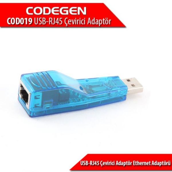 COD019 USB-RJ45 Çevirici Adaptör Ethernet Adaptörü