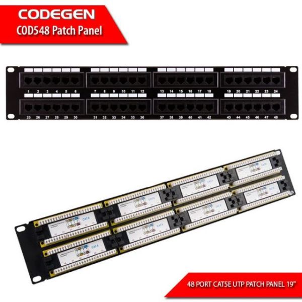 COD548 Cat-5E 19'' 48Port UTP 1U Patch Panel