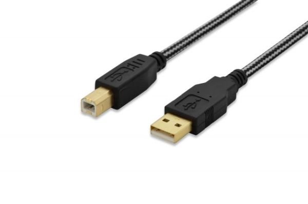 ED-84181 3 Metre Usb Prınter Kablosu Altın Kaplama Siyah