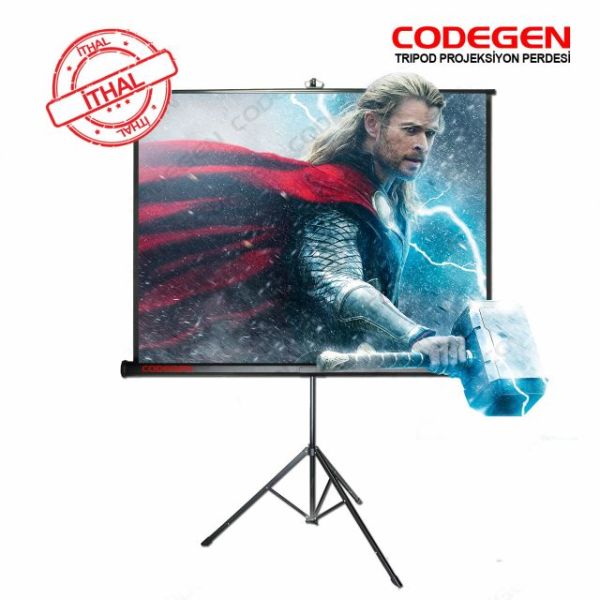 COD-TX-20 200x200 Pro Siyah Fonlu Portatif Projeksiyon Perdesi