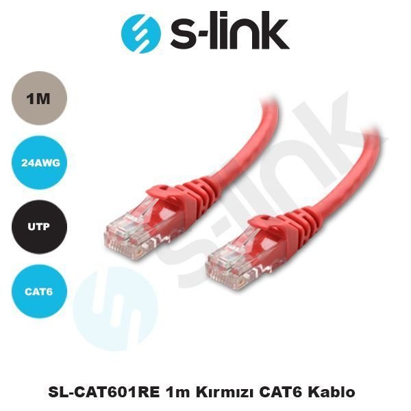 SL-CAT601RE CAT66 1M Kırmızı Network Kablosu
