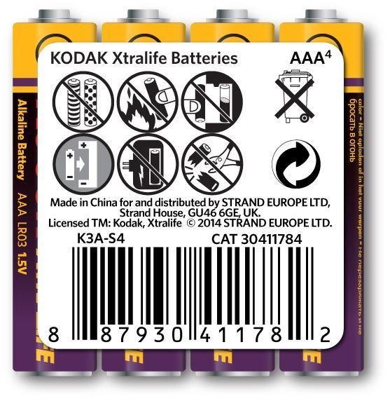 K3A-4-30411784 AAA 4 Adet Xtralife Alkalin İnce Pil