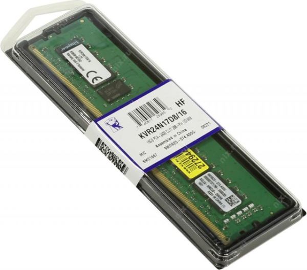 KVR24N17D8-16 16GB 2400MHz DDR4 Value PC Kutulu RAM